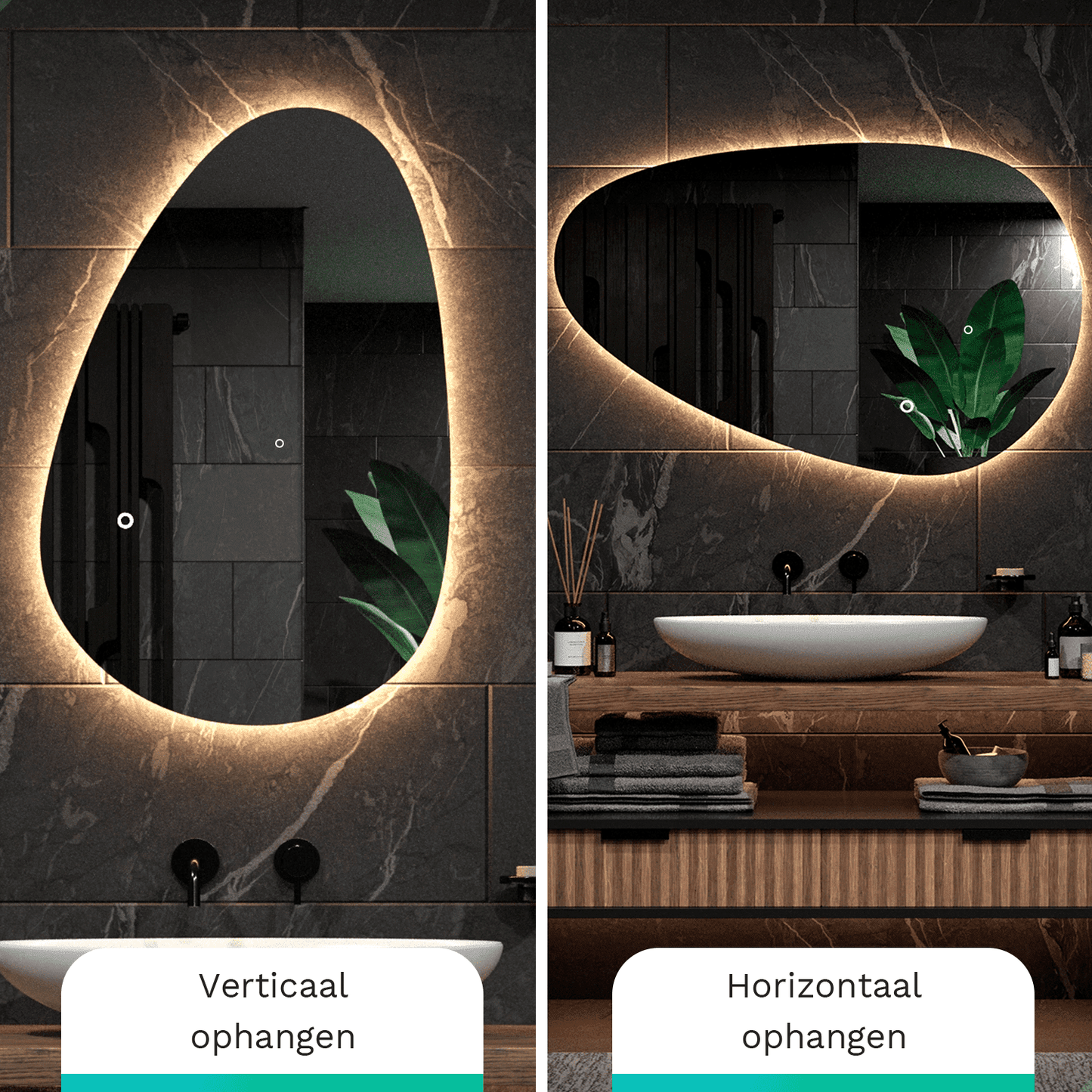 Pre-Order Badkamerspiegel Frameless Asymmetrisch 120x75cm