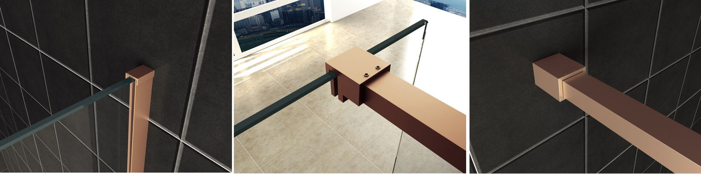 Wiesbaden Slim profielset met stabilisatiestang 120 cm koper