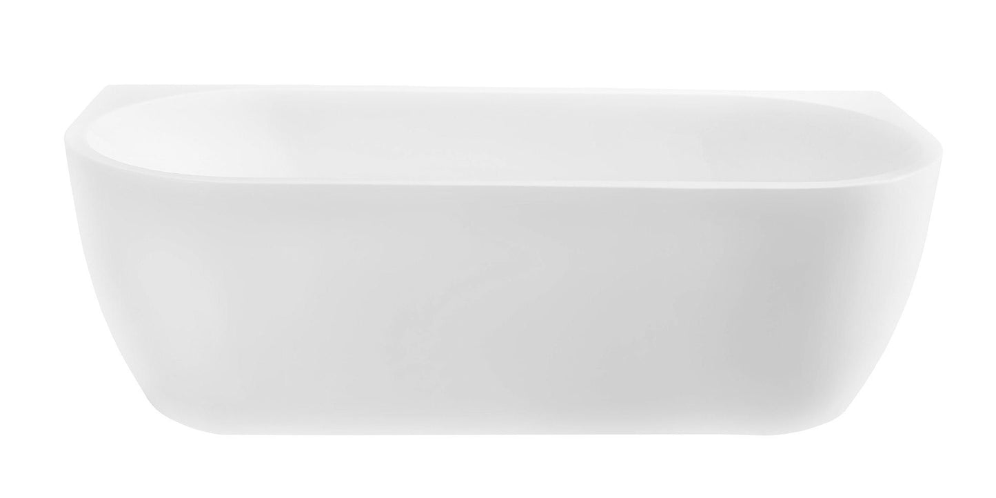 Wall half-vrijstaand acryl ligbad 180x80 mat wit