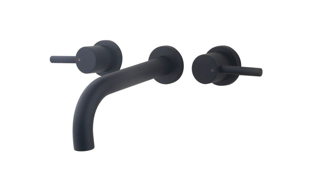 Caral 2-knops wastafel-afbouwdeel mat zwart