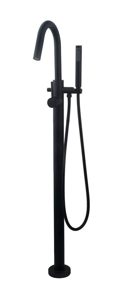 Caral vrijstaande badmengkraan compleet mat zwart