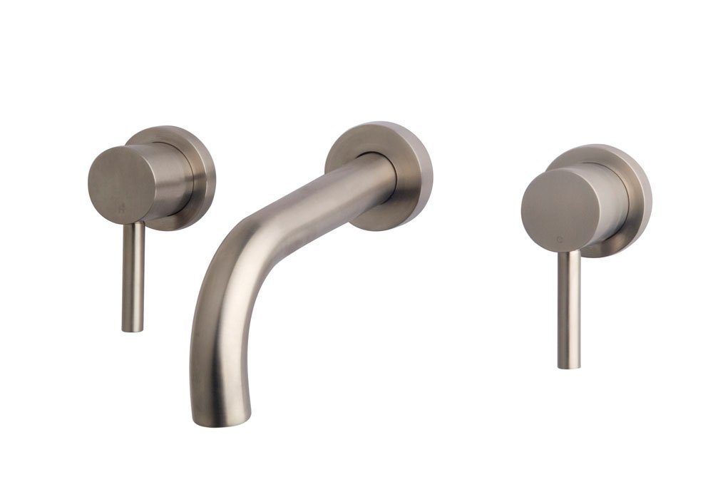 Caral 2-knops wastafel-afbouwdeel geborsteld staal