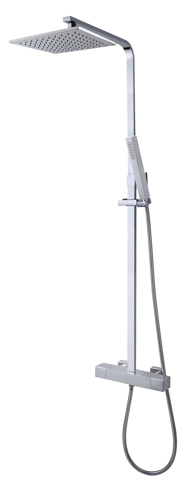 Rombo douche-opbouwset + thermostaatkraan chroom