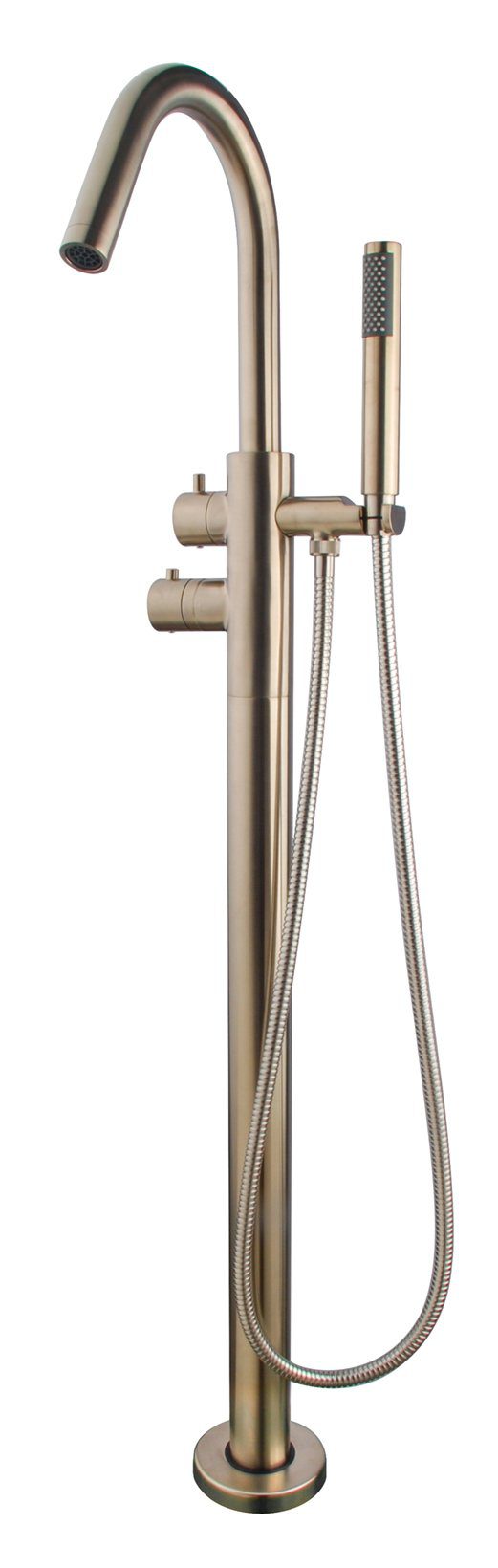 Caral vrijstaande thermostatische badmengkraan geb.staal