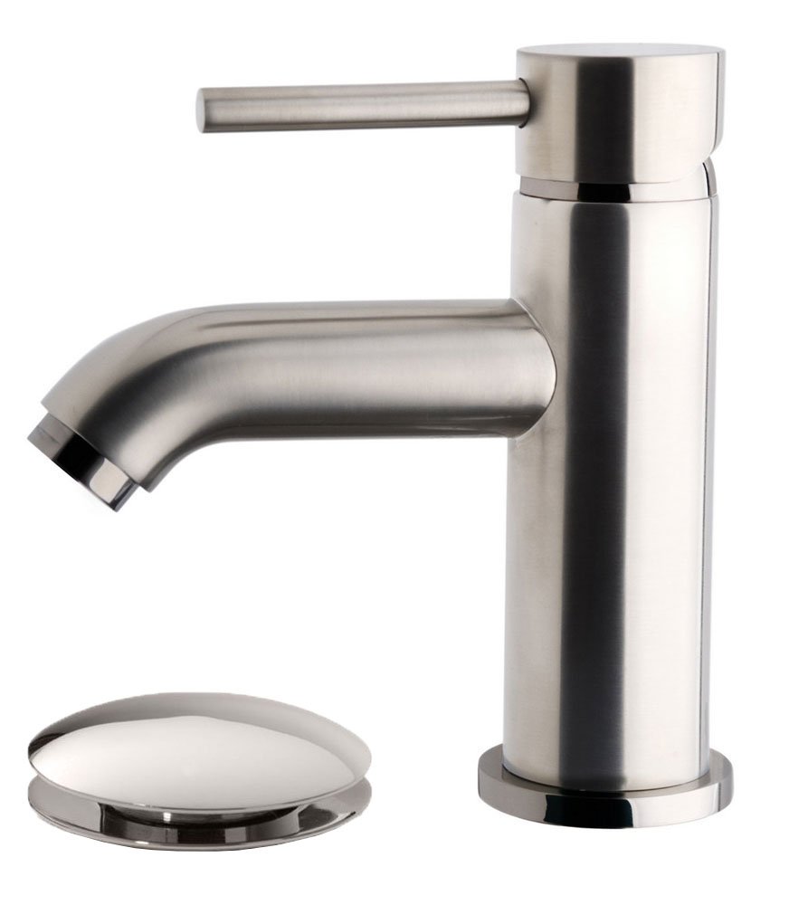 Cadans wastafelmengkraan laag+clickwaste geborsteld staal