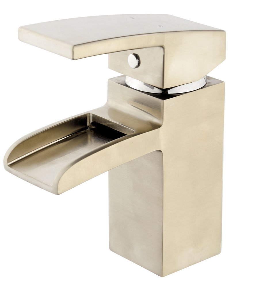 Rombo waterval-wastafelkraan + clickwaste geborsteld staal