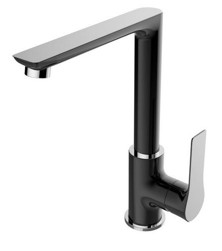 Casma éénhendel-keukenmengkraan zwart/chroom