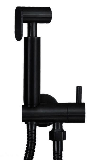 RVS-304 mat zwarte bidet-handdoucheset rond