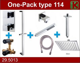 one-pack inbouwthermostaatset type 114 CHR 30cm