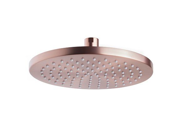 Caral hoofddouche rond 20 x 1,2 cm geborsteld koper