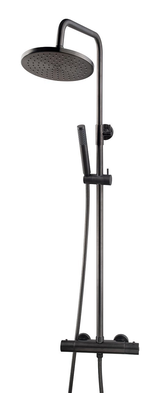 Caral douche-opbouwset + therm. mengkraan gunmetal