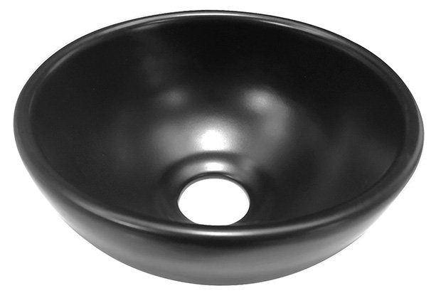 Wiesbaden - Consilio waskom - Rond - 20x9 cm - Keramiek - Mat zwart