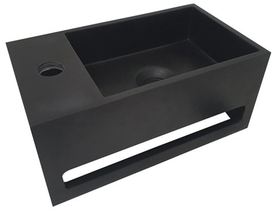 Wiesbaden Julia fontein links Solid surface 35 x 20 x 16 cm mat zwart