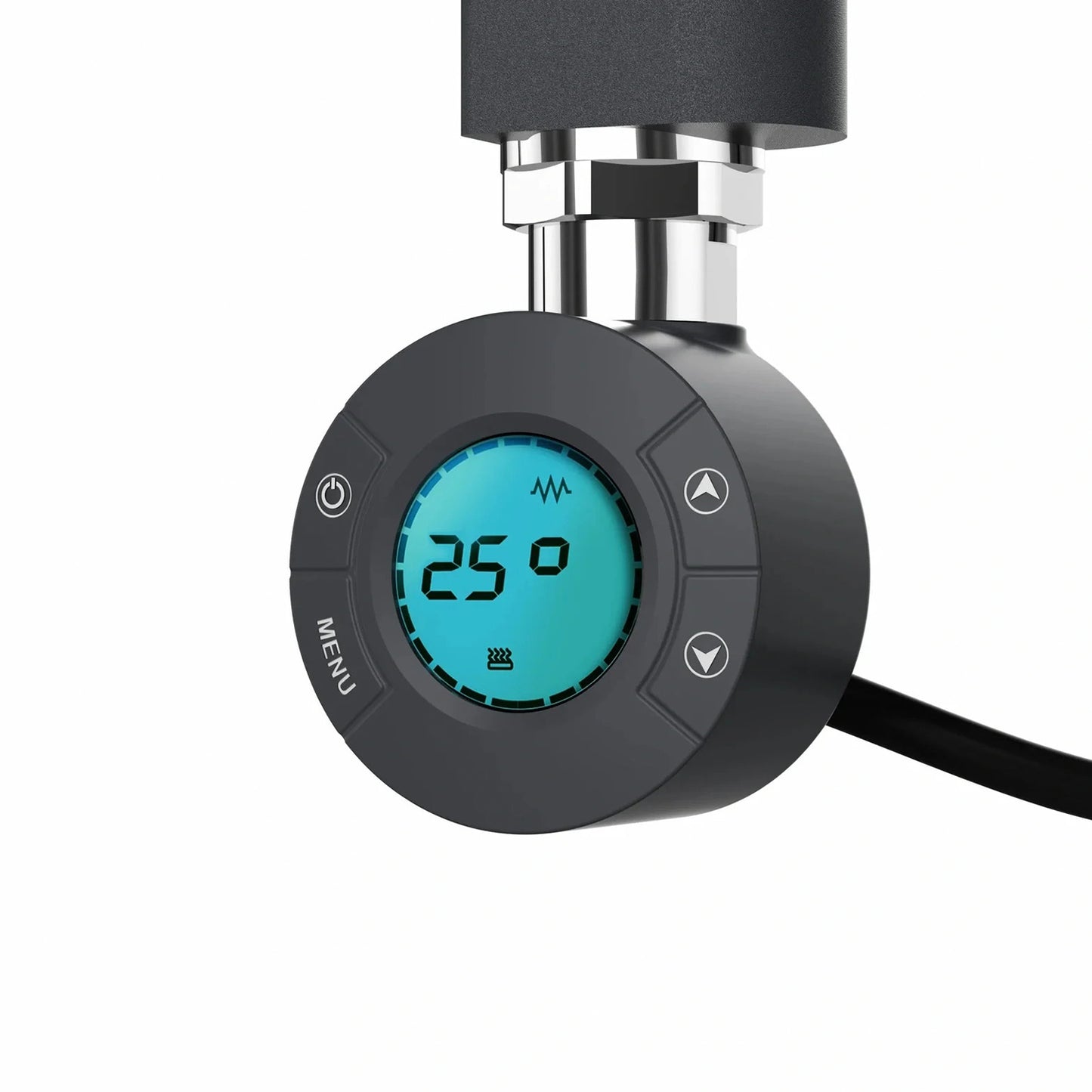 Elektrische Handdoekradiator – Met thermostaat – 80 x 50 cm – Mat zwart – 300 Watt