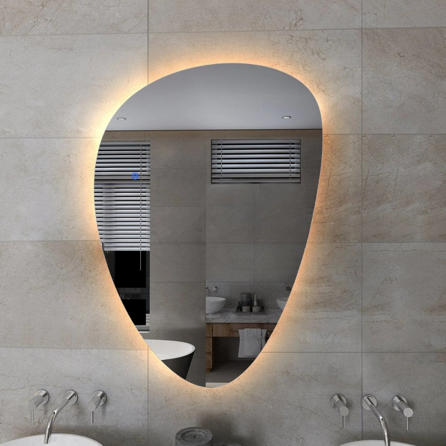 Organische Spiegel 60 x 41 cm- Anti-Condens & LED Dimbaar