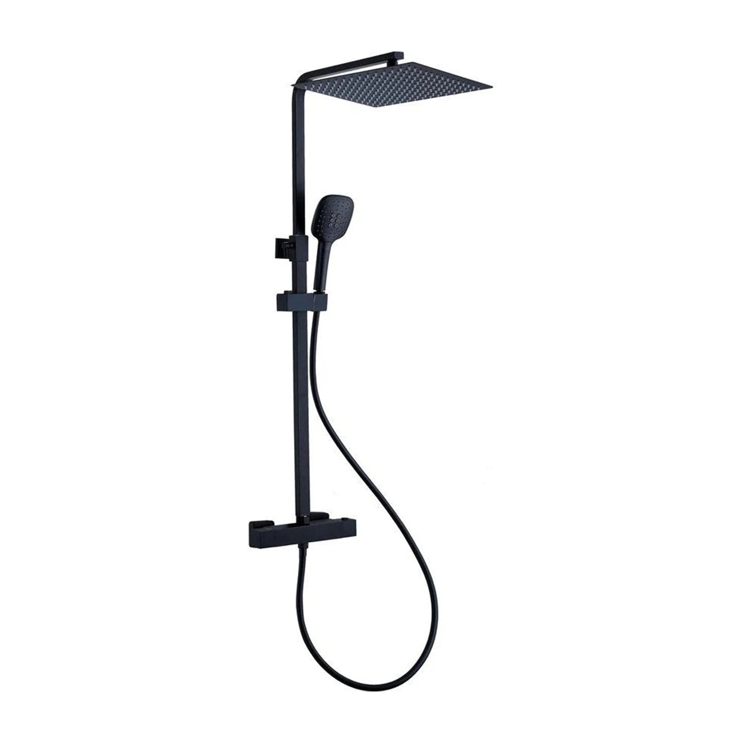 Doucheset Opbouw Compleet – Mat Zwart – 25 cm x 25 cm regendouche