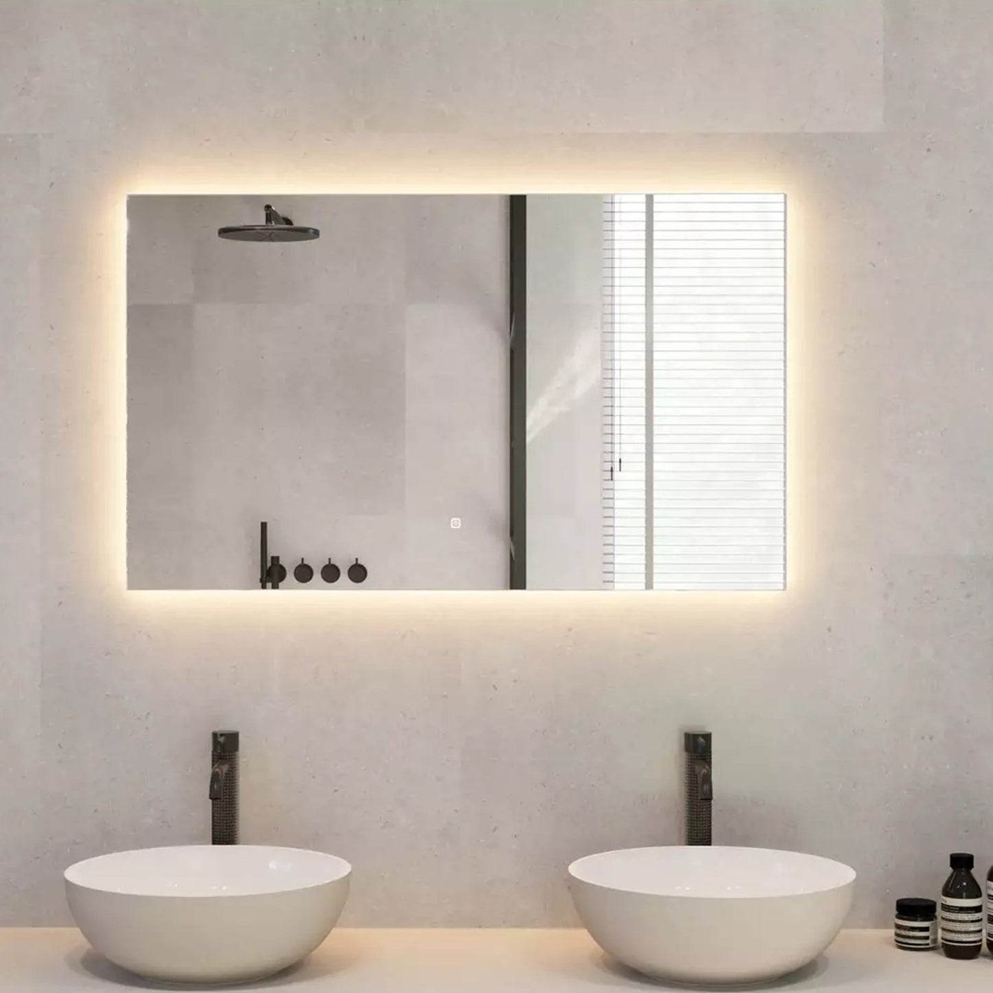 Spiegel Rechthoek Frameloos 100 x 60 cm - Anti-Condens & LED Dimbaar