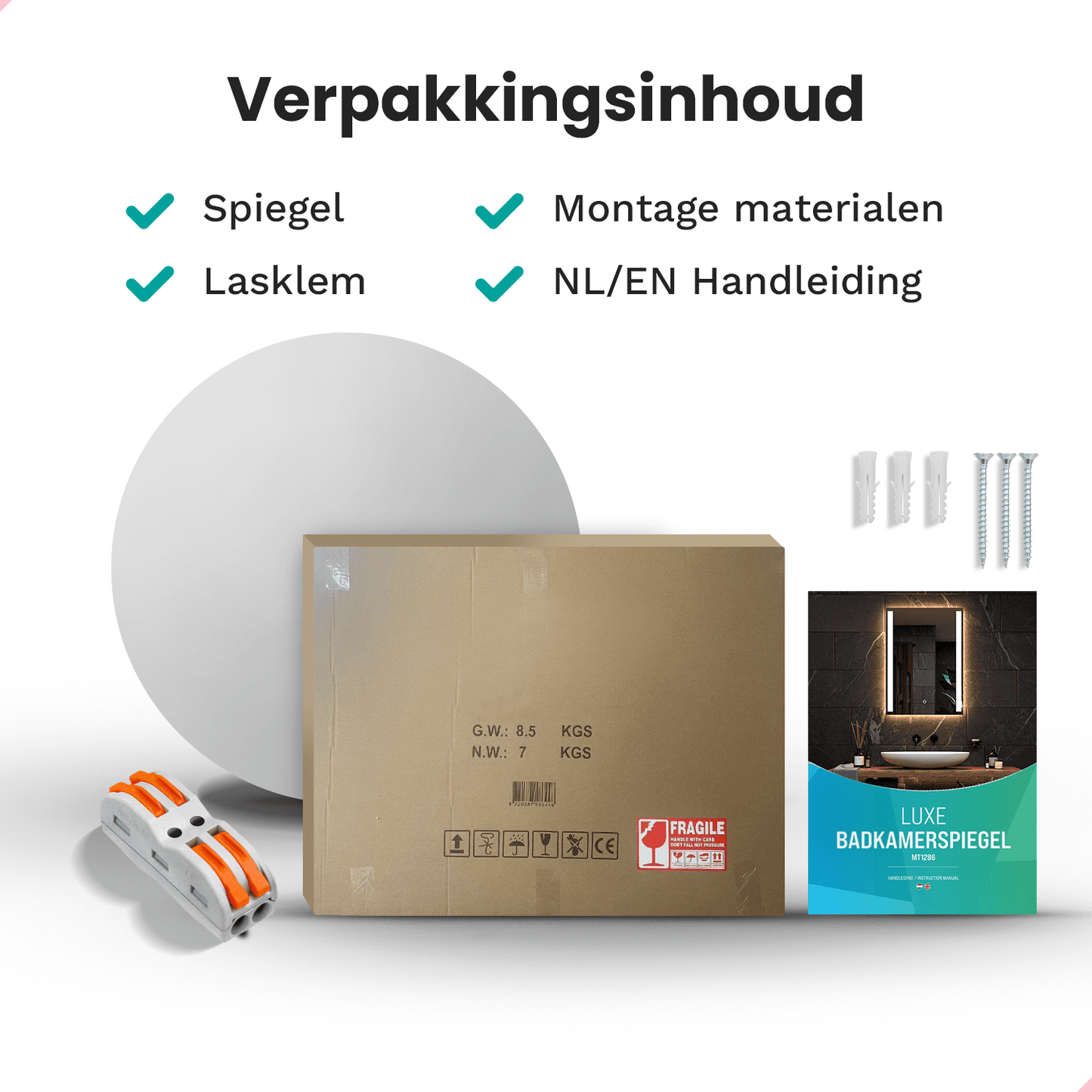 Badkamerspiegel - 120cm - Frameloos