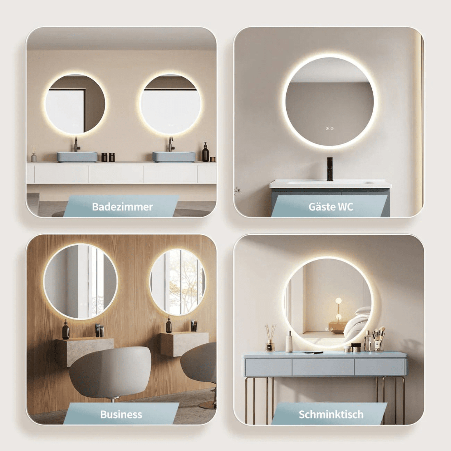 Ronde Spiegel 80 cm - Anti-Condens & Inbouw Led