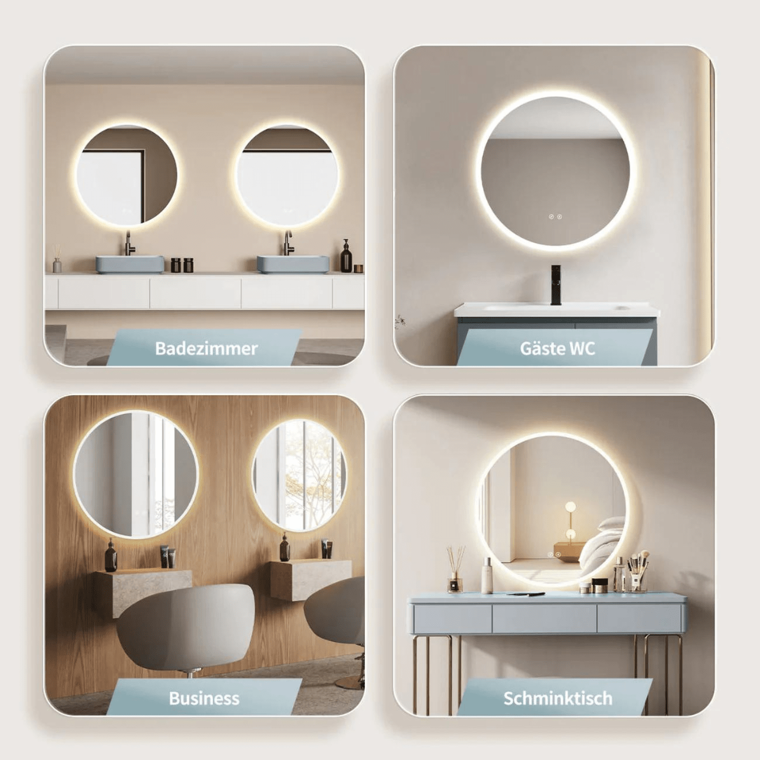 Ronde Spiegel 80 cm - Anti-Condens & Inbouw Led