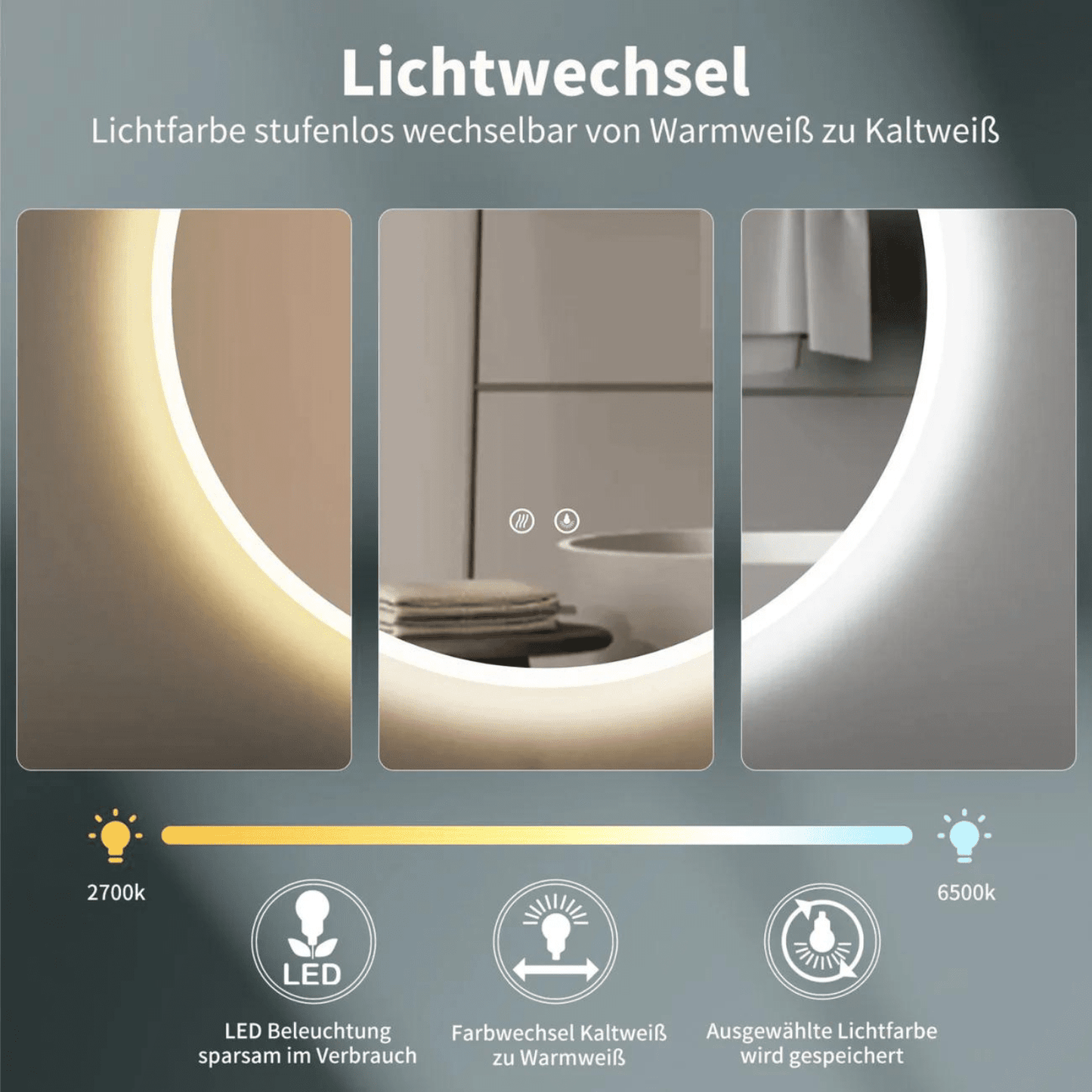 Ronde Spiegel 80 cm - Anti-Condens & Inbouw Led