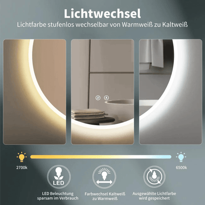 Ronde Spiegel 80 cm - Anti-Condens & Inbouw Led