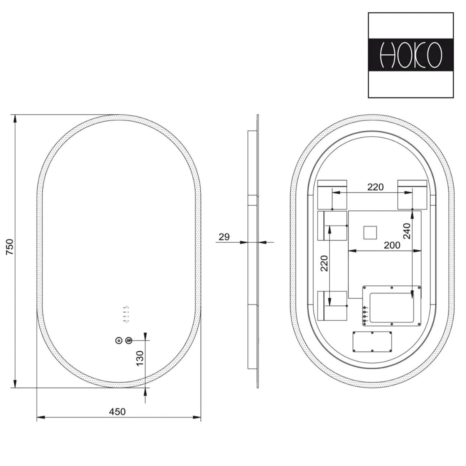 Badkamerspiegel Ovaal 60 x 100 cm – Anti-Condens & Inbouw Led Horizontaal/Verticaal