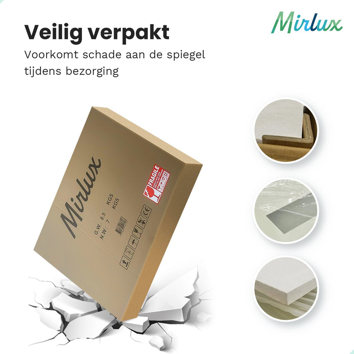 Badkamerspiegel Ovaal Zwart 60 x 90 cm - Anti-Condens & Dimbaar Led