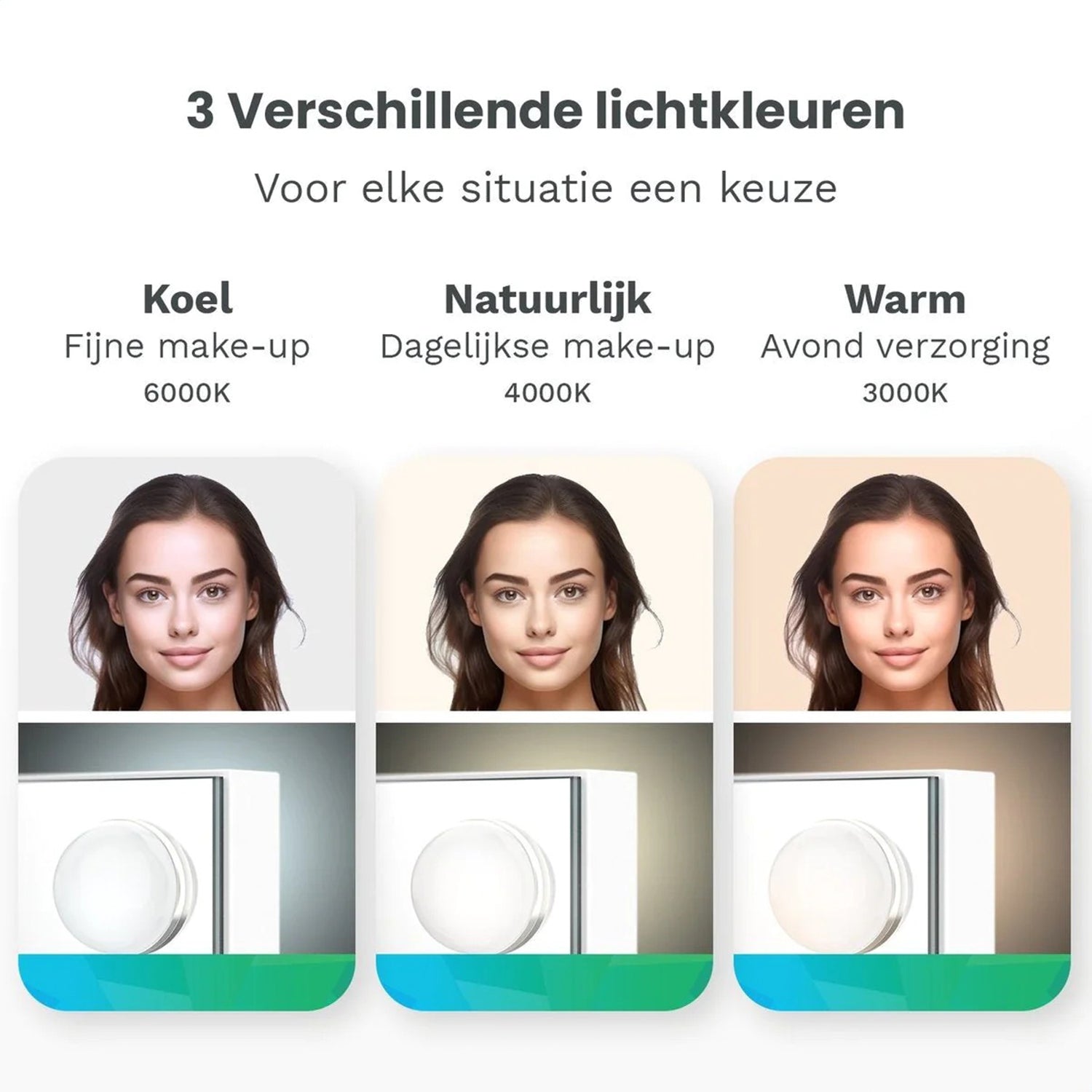 Hollywood Make Up Spiegel LED - Bluetooth Speakers - 10x Zoom - Ophangbaar - Wit - 80x60cm