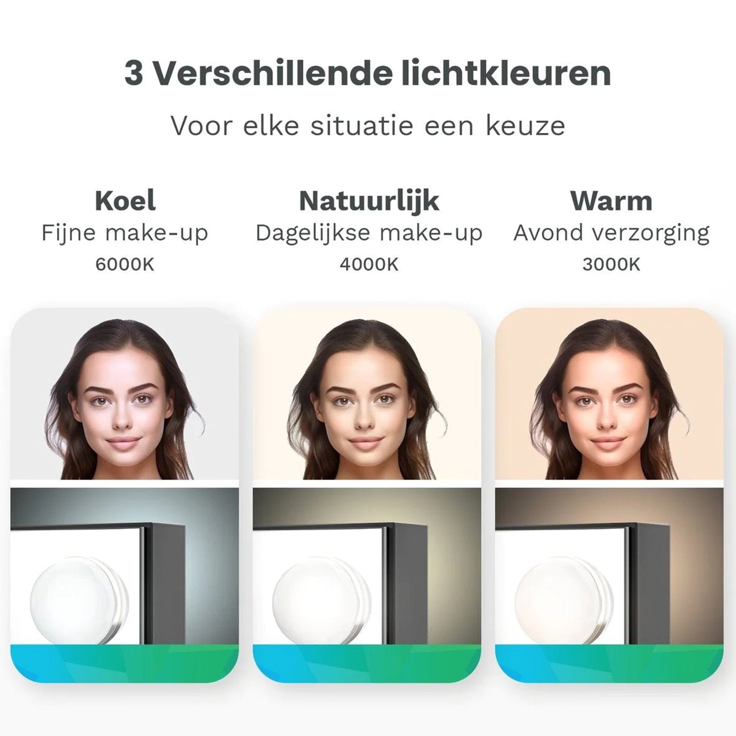 Hollywood Make Up Spiegel LED - Bluetooth Speakers - 10x Zoom - Ophangbaar - Zwart - 80x60cm