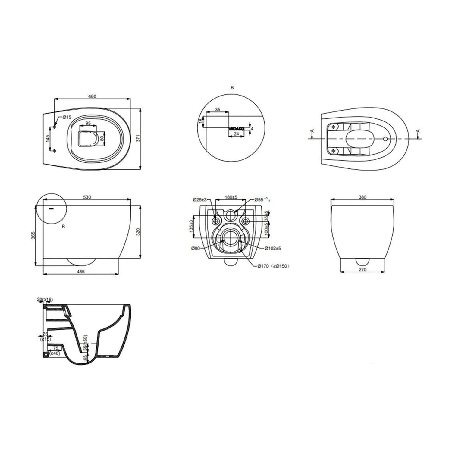 Toiletpot compleet met softclose zitting – Mat Zwart