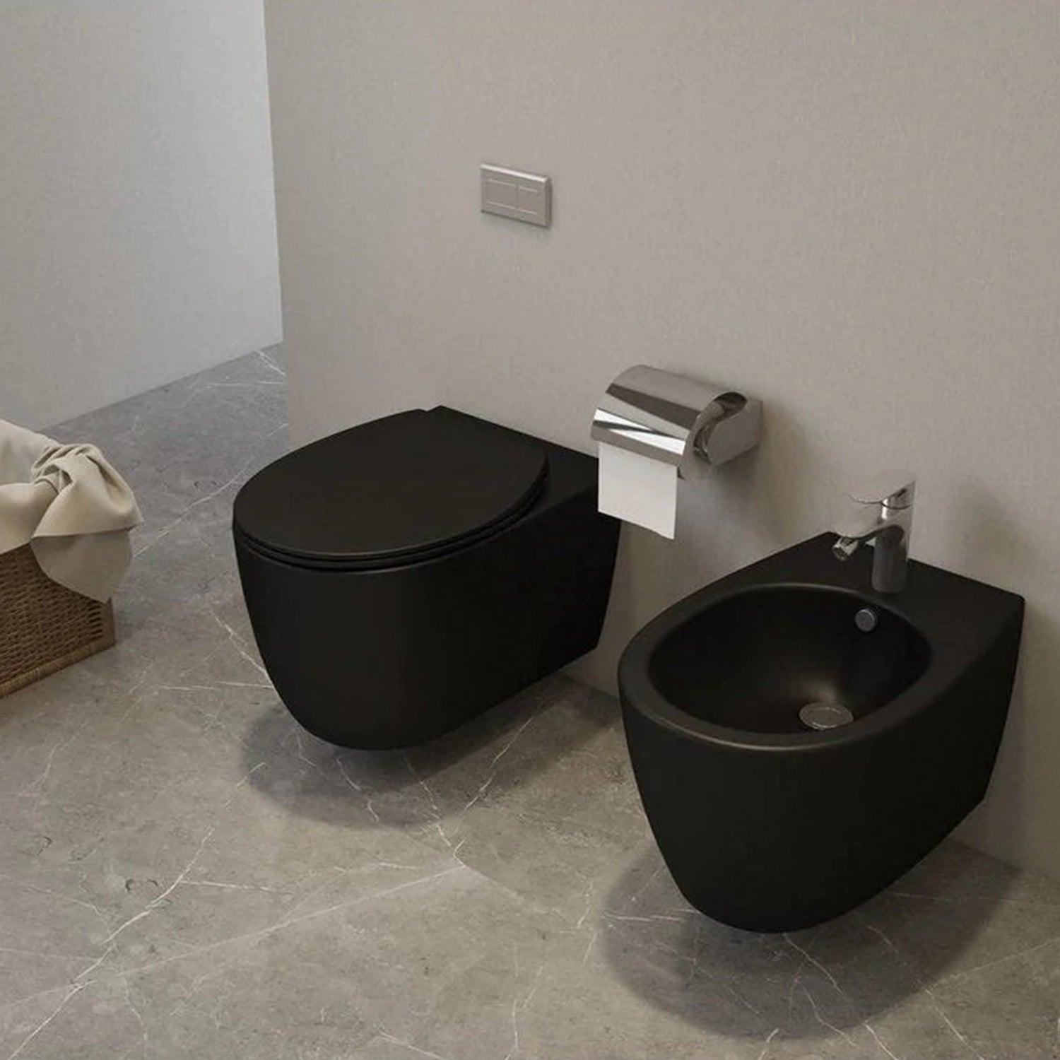 Toiletpot compleet met softclose zitting – Mat Zwart