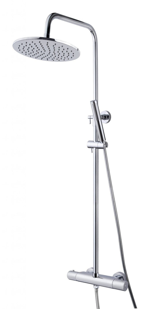 Caral douche-opbouwset + thermostaatkraan chroom