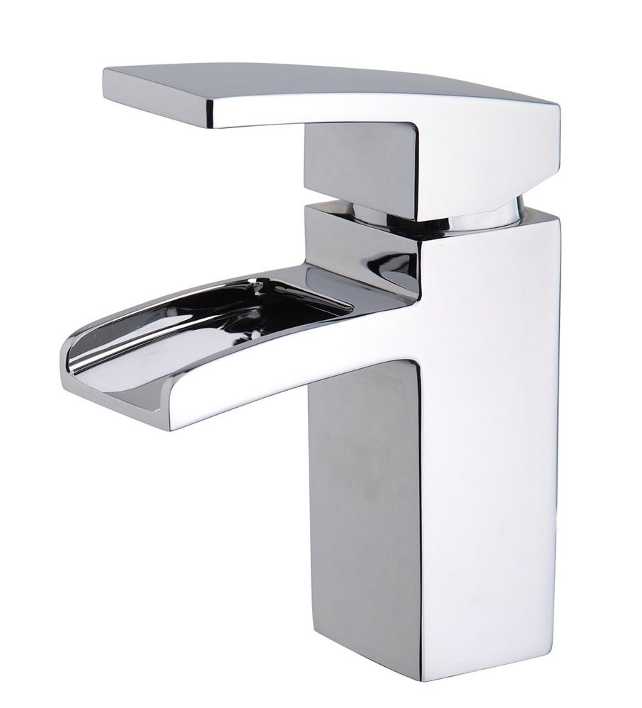 Rombo waterval-wastafelkraan+ clickwaste chroom