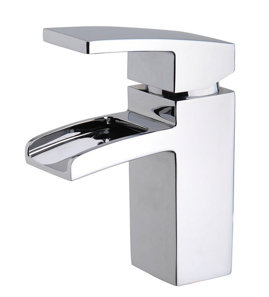 Rombo waterval-wastafelkraan+ clickwaste chroom