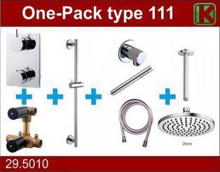 one-pack inbouwthermostaatset type 111 CHR 20cm