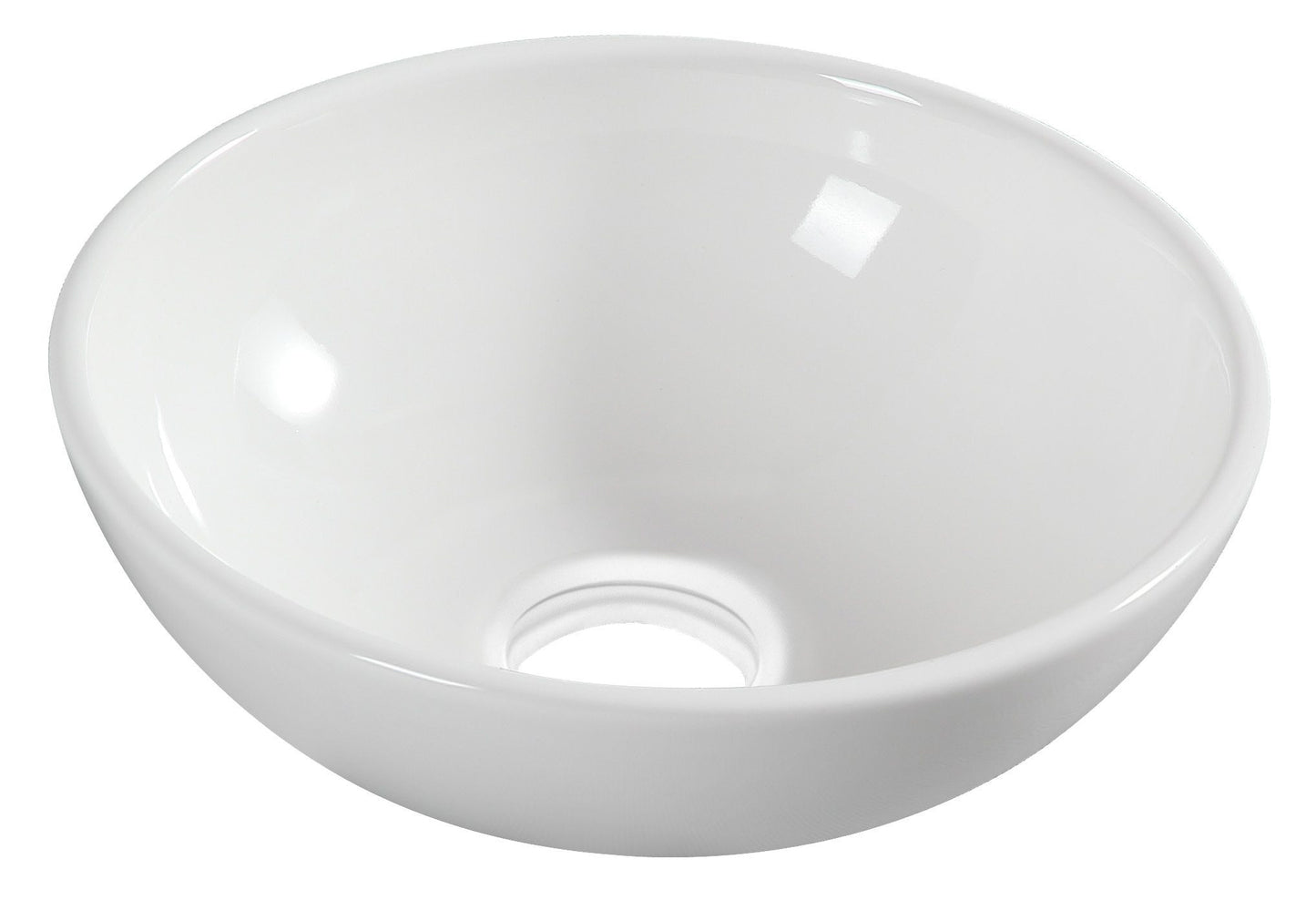 Wiesbaden - Kimo waskom -Rond - 28x10 cm - Keramiek - Glans wit