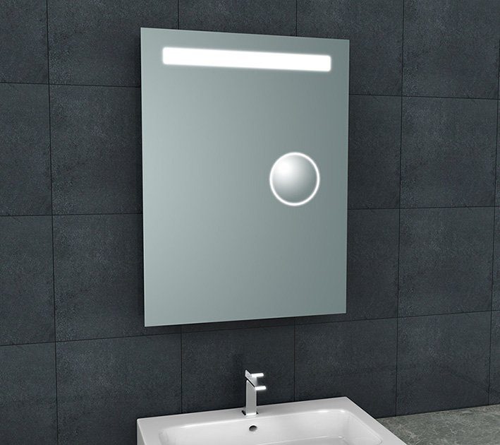 Tigris spiegel met led verlichting + scheerspiegel 600x800
