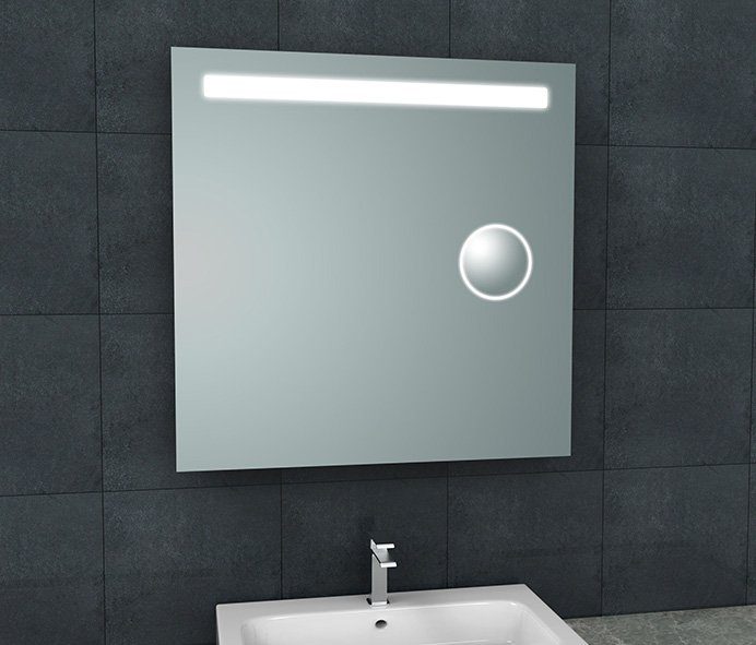 Tigris spiegel met led verlichting + scheerspiegel 800x800