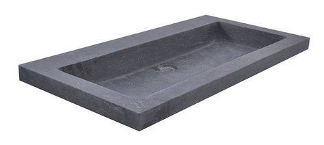 Wiesbaden - Raw wastafel - enkel - zonder kraangat - 80x46x5 cm -Hardsteen gezoet
