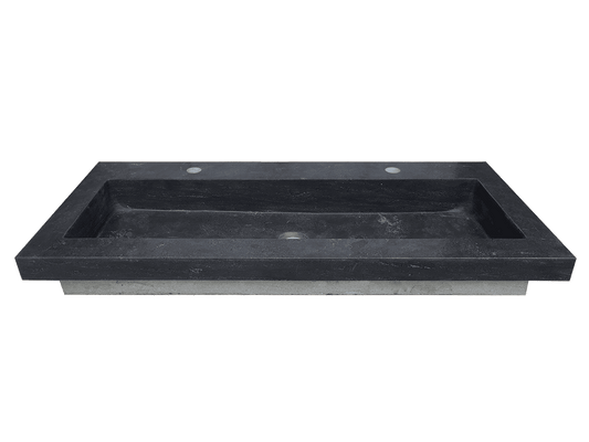 Wiesbaden - Raw wastafel - Enkel met 2 kraangaten - 120x46x5 cm - Hardsteen gezoet