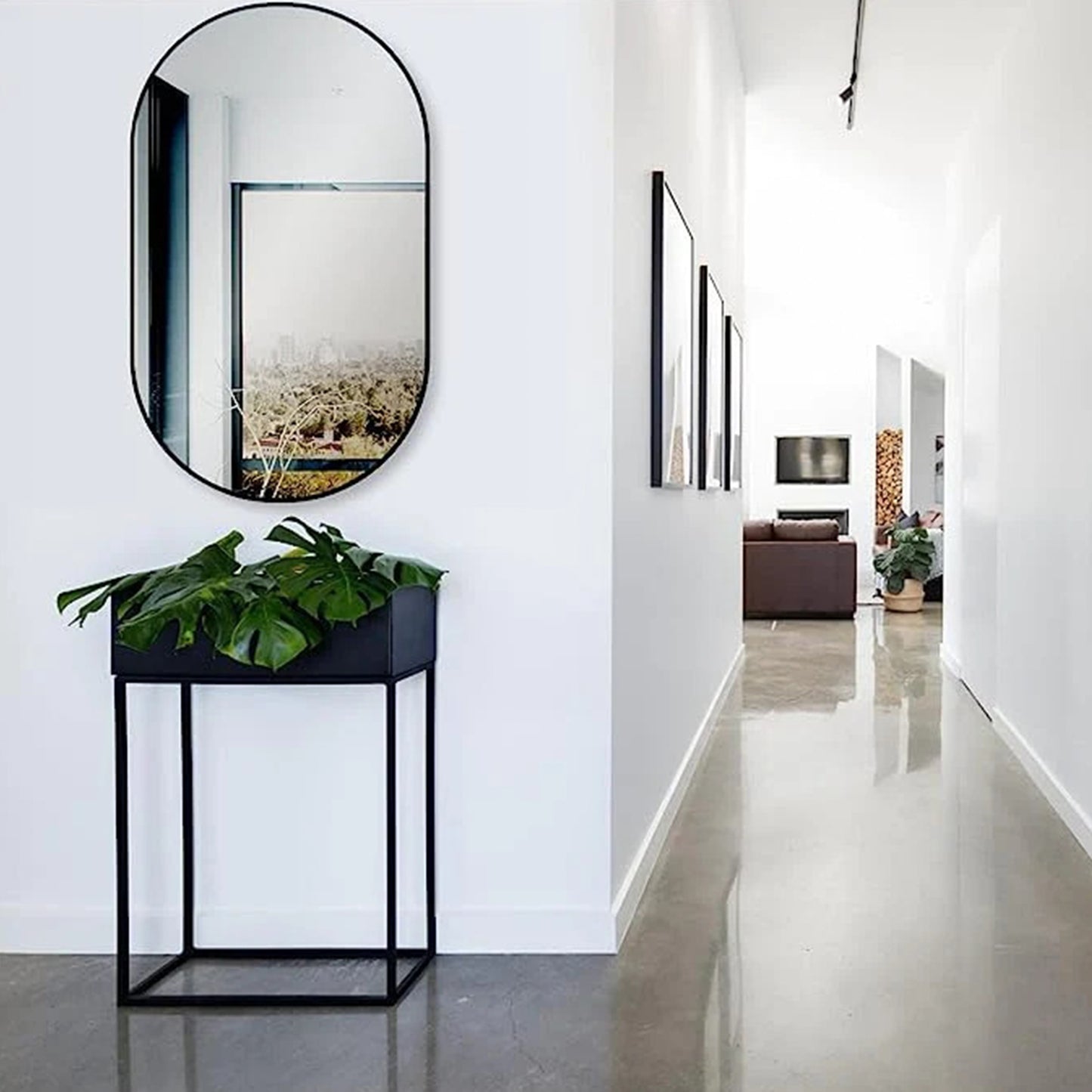 Spiegel Ovaal Zwart 45 x 75 cm – Horizontaal/Verticaal