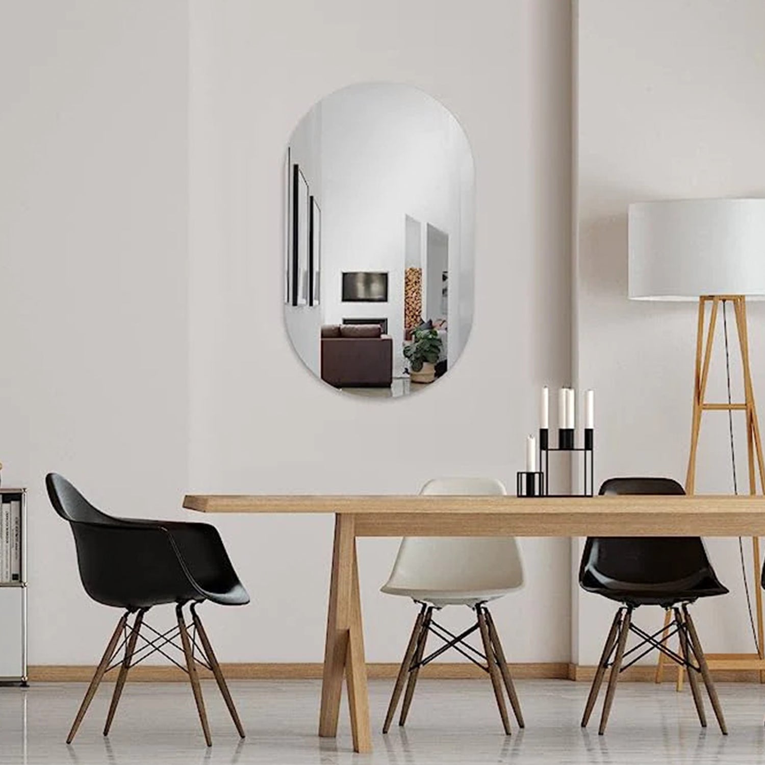 Spiegel Ovaal Frameloos 45 x 75 cm – Horizontaal/Verticaal