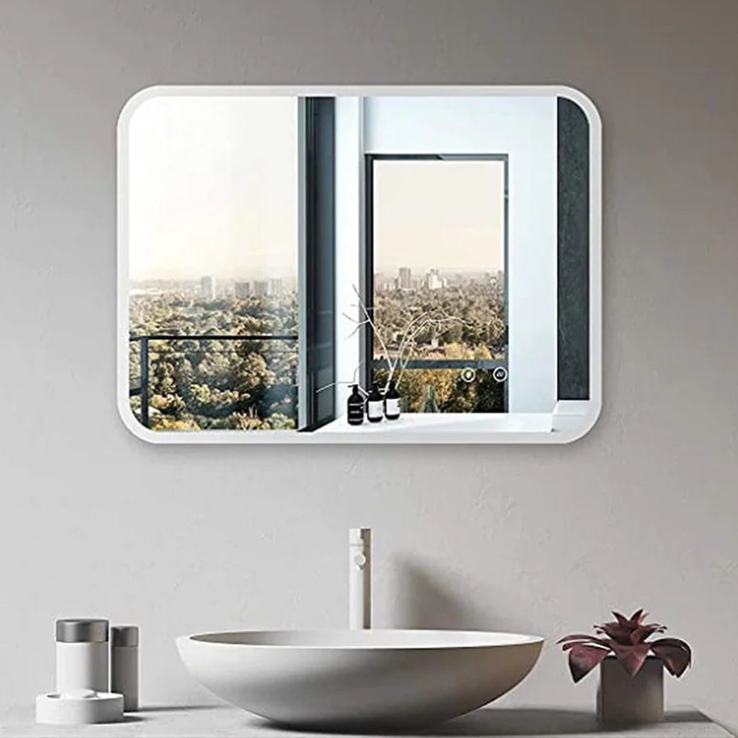 Spiegel Rechthoek 50 x 70 cm / 70 x 50 cm V/H - Anti-Condens & Inbouw Led