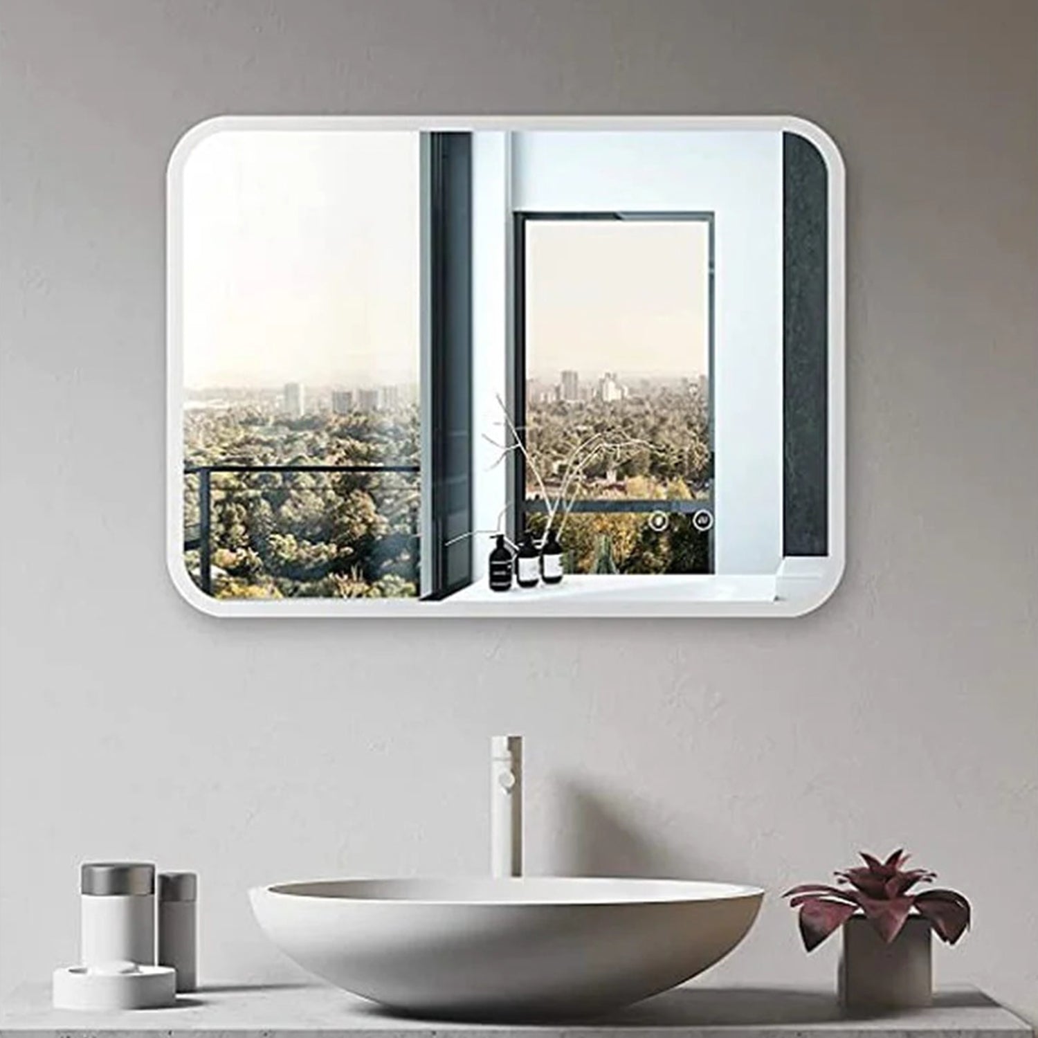 Spiegel Rechthoek 60 x 80 cm / 80 x 60 cm V/H - Anti-Condens & Inbouw Led