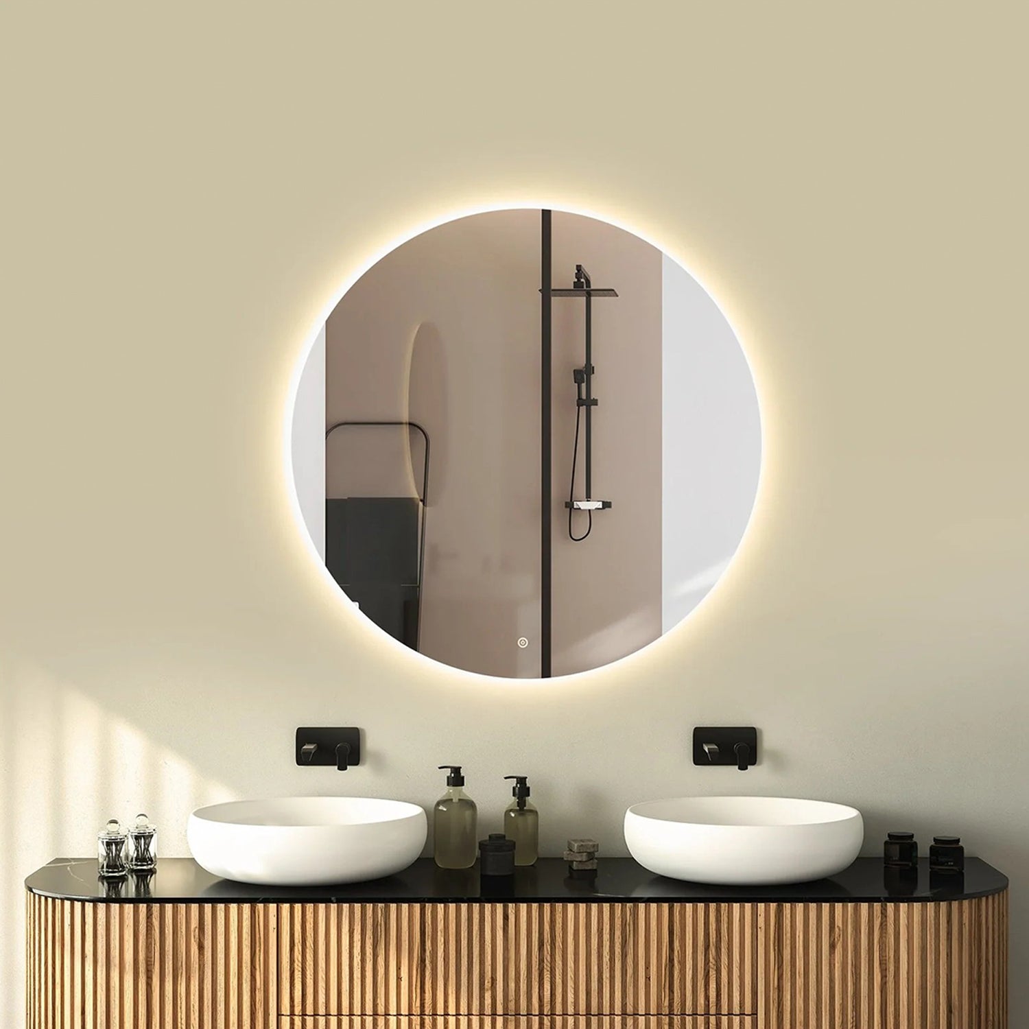 Ronde Spiegel Frameloos 100 cm - Anti-Condens & LED Dimbaar