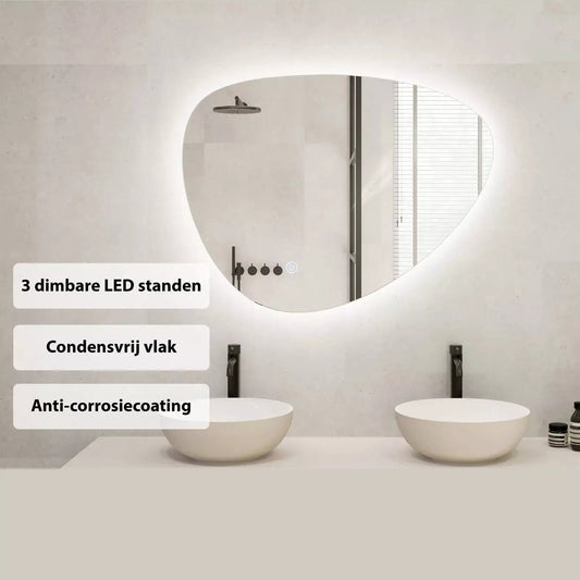 Organische Spiegel 120 x 81 cm- Anti-Condens & LED Dimbaar