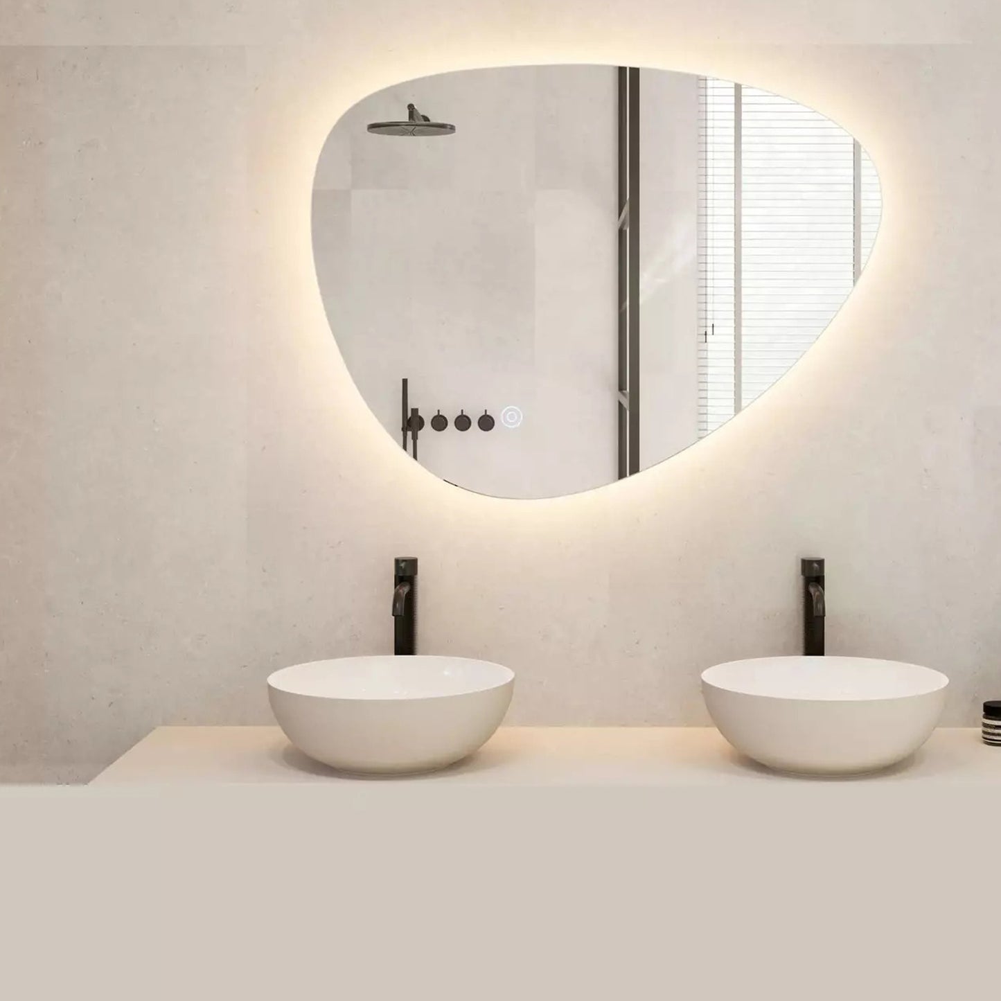 Organische Spiegel 80 x 55 cm- Anti-Condens & LED Dimbaar
