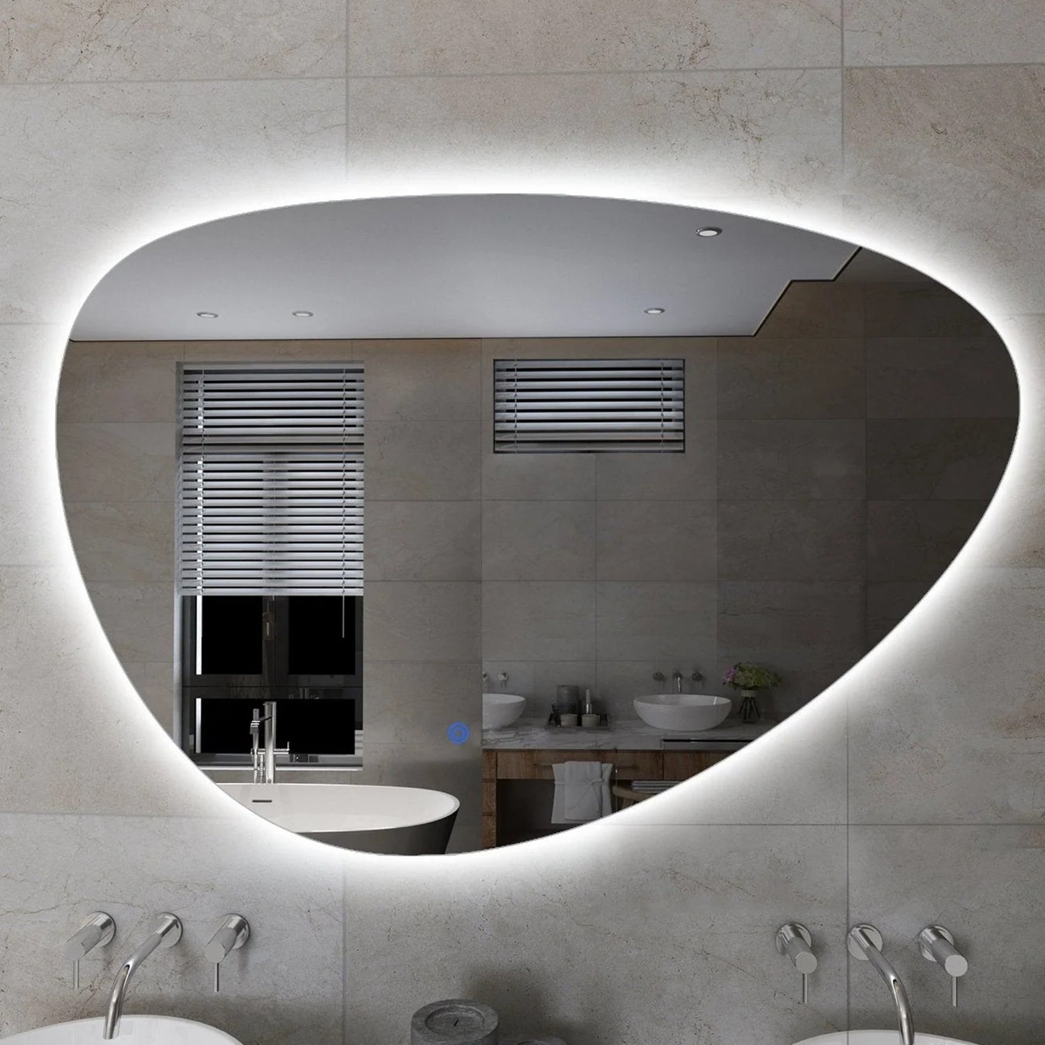 Organische Spiegel 60 x 41 cm- Anti-Condens & LED Dimbaar