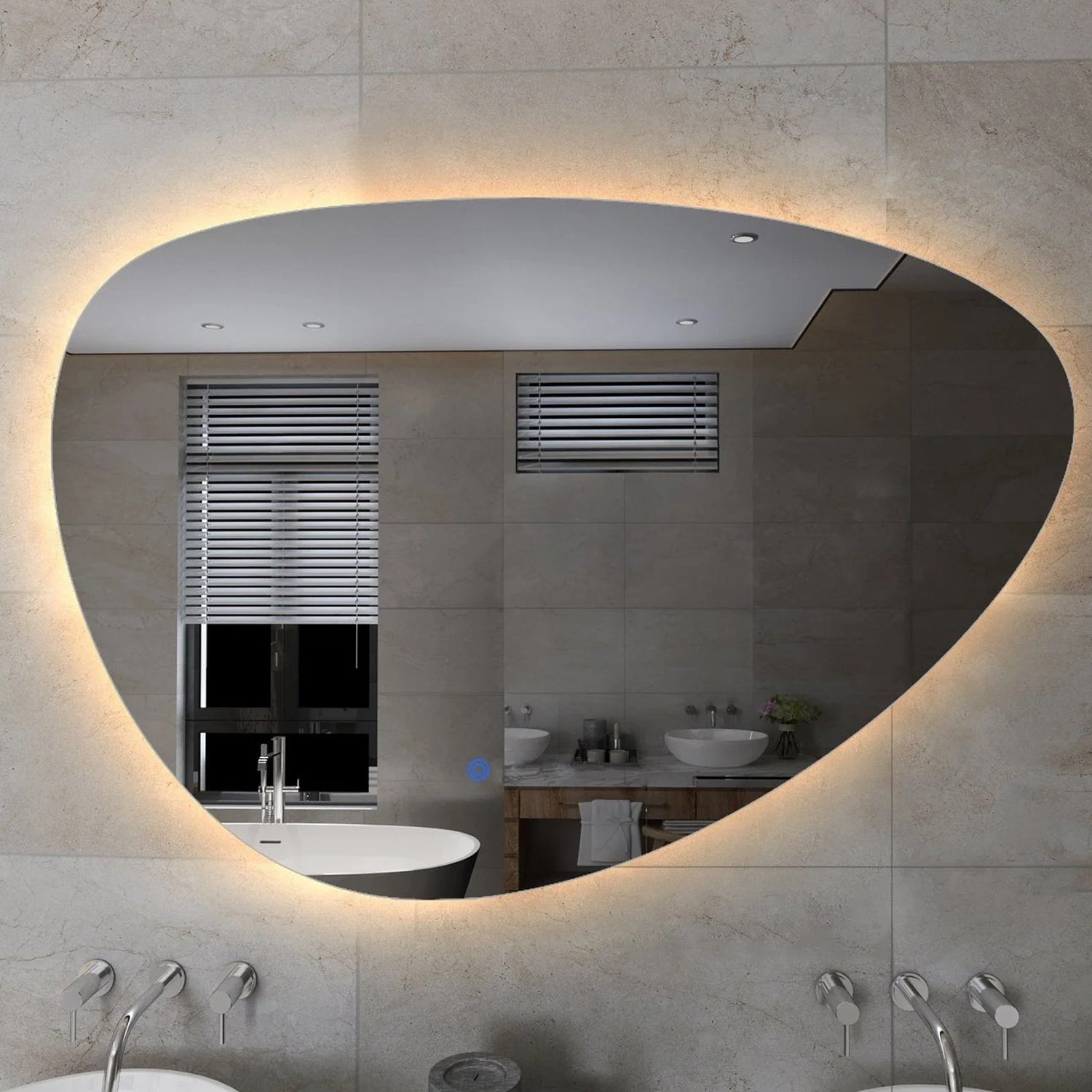 Organische Spiegel 80 x 55 cm- Anti-Condens & LED Dimbaar